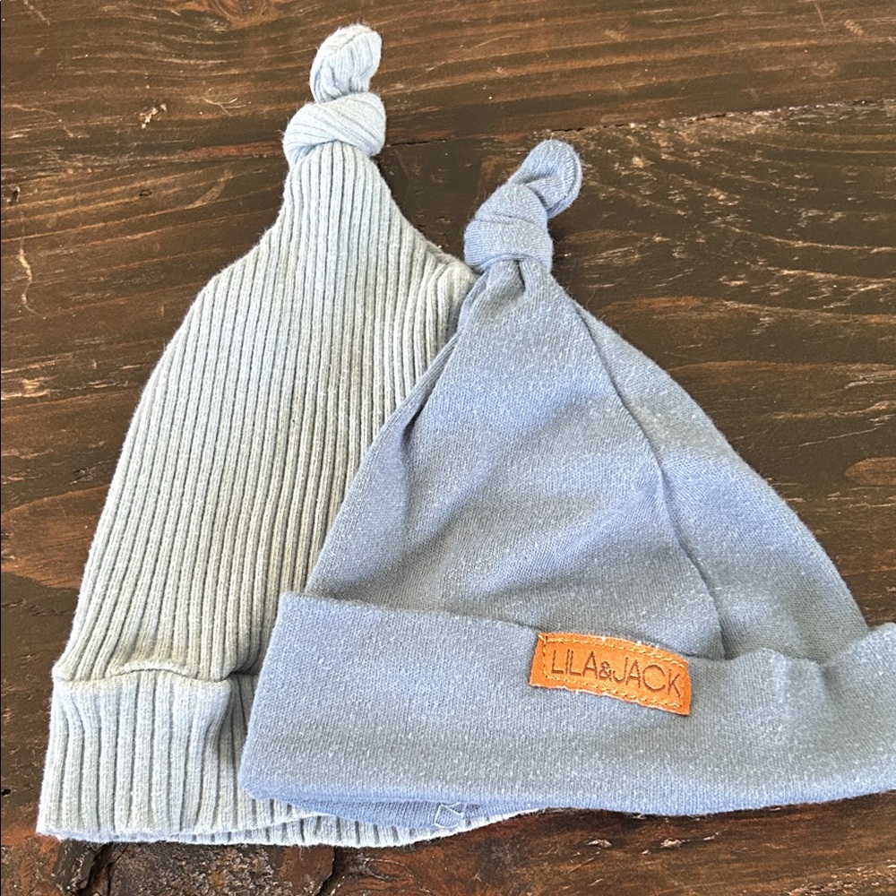 Blue Baby Beanie Set